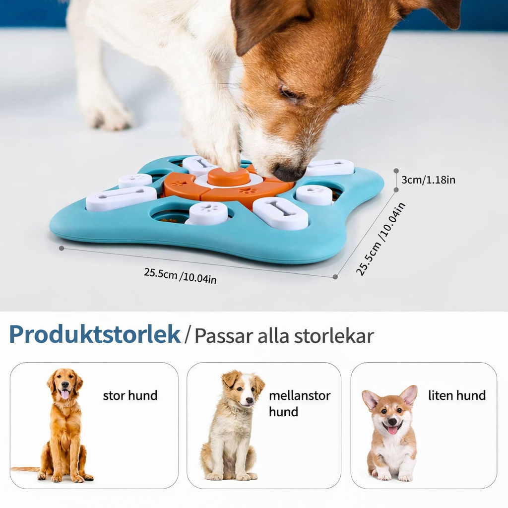Interaktiv hundpussel med hjärnträning