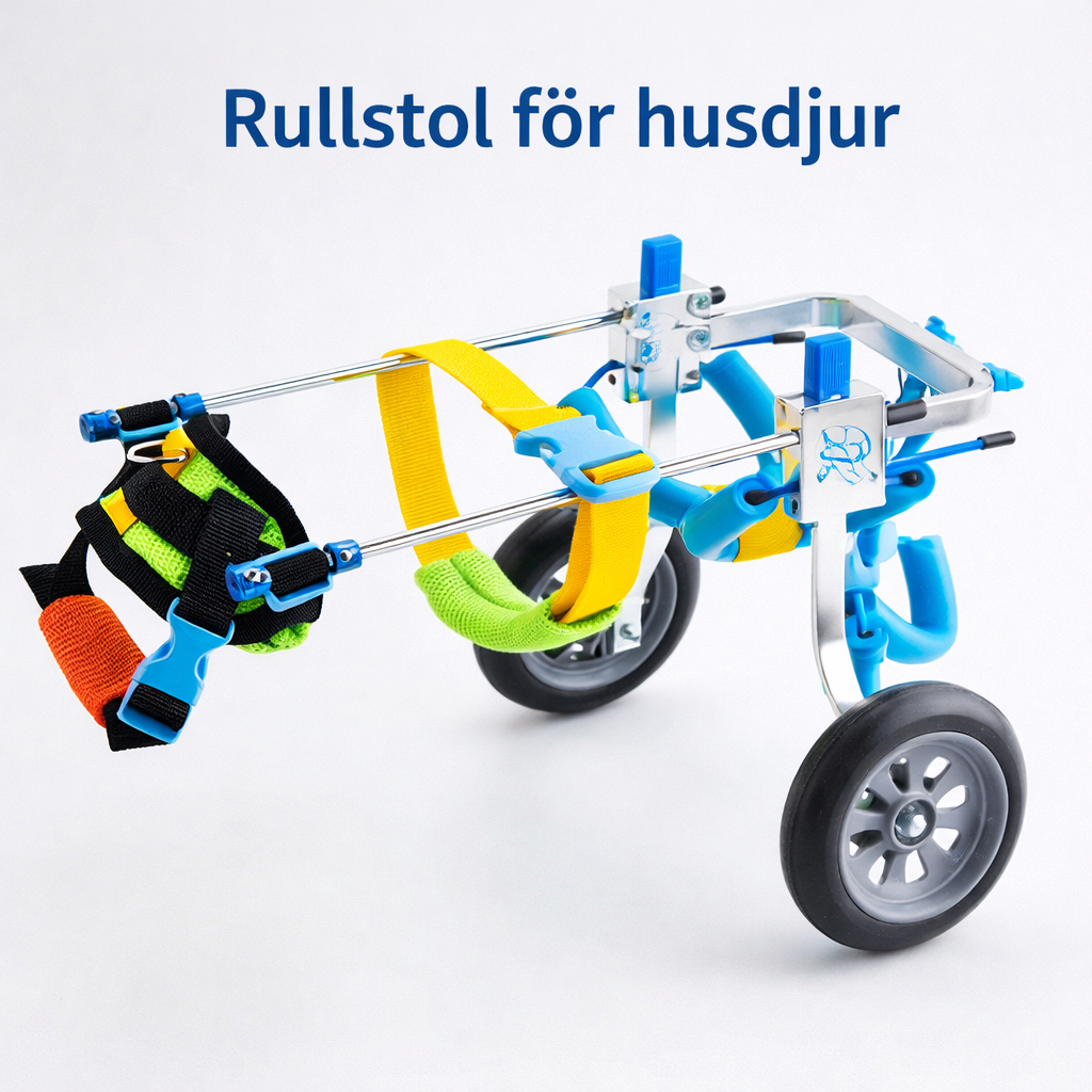 Färgglad rullstol för hundar & katter